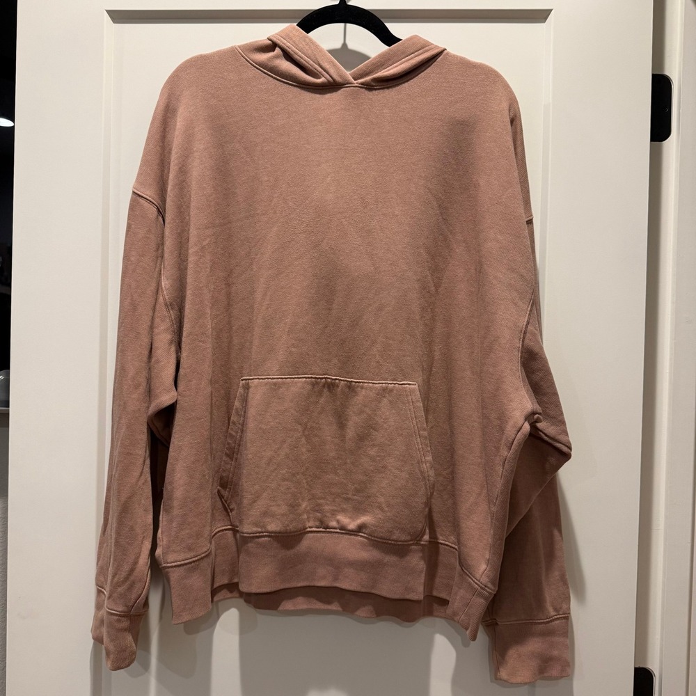 Cozy Minimalist PINK Victoria's Secret Oversized Hoodie L Dusty Rose